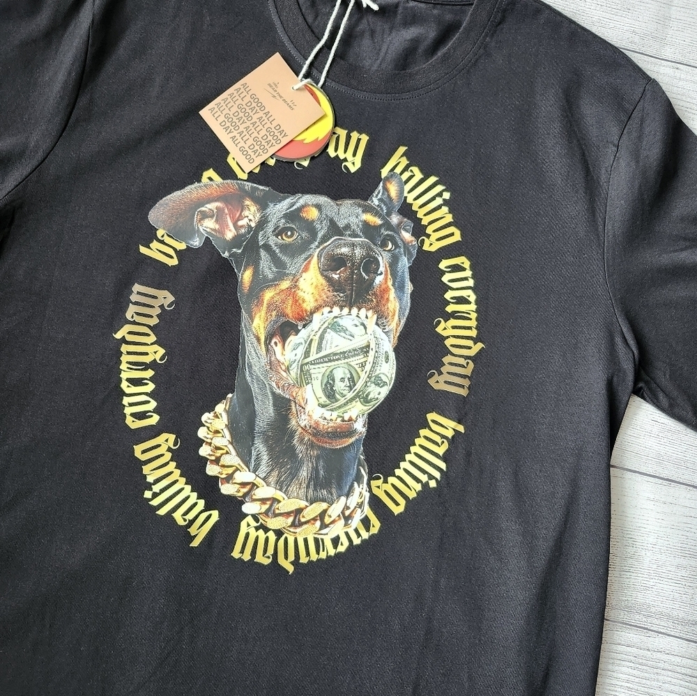 Men's Doberman Money Ball Graphic T-Shirt Size XL - Picture 4 of 8
